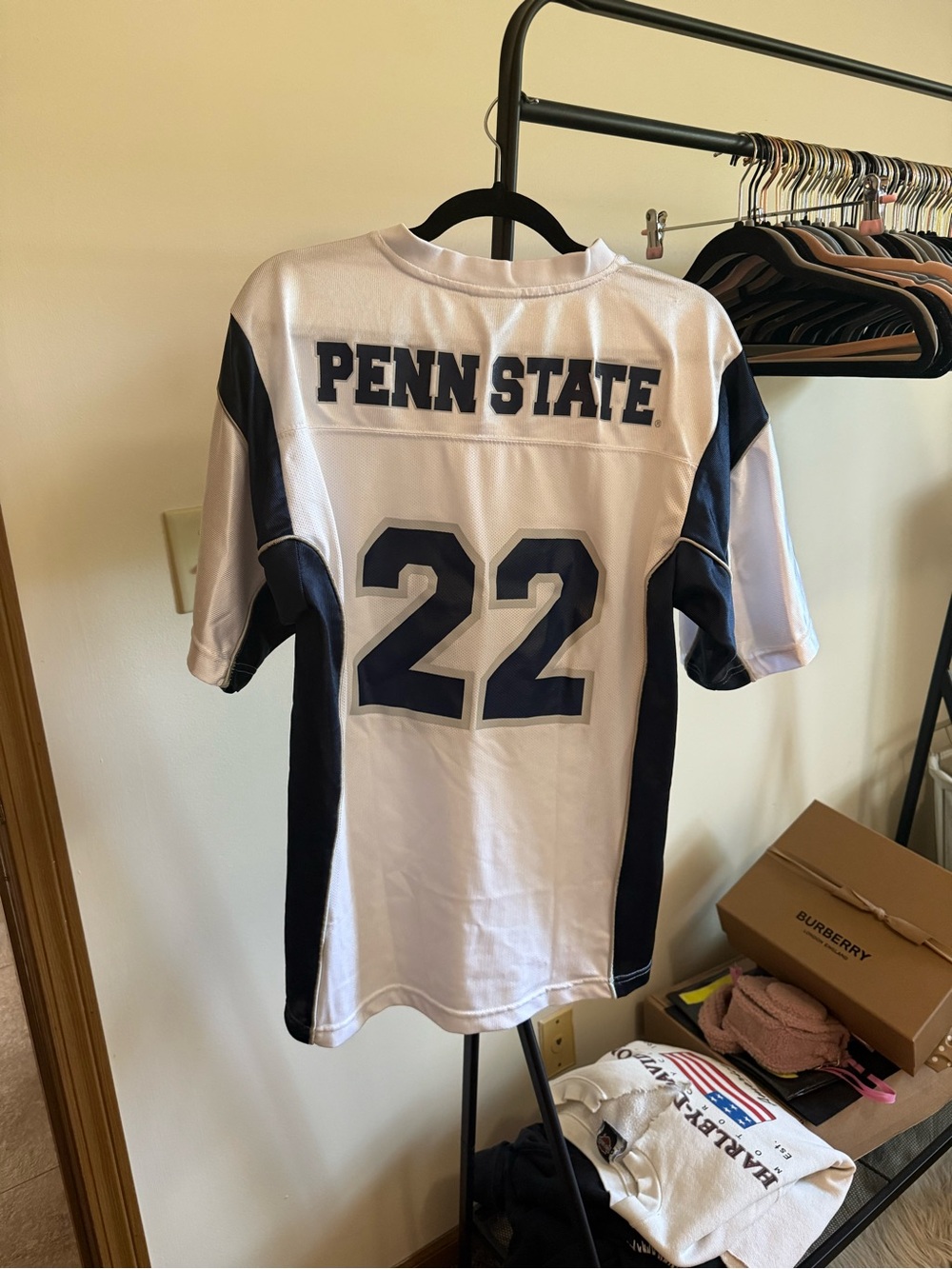 Penn State White & Navy #22 Athletic Jersey